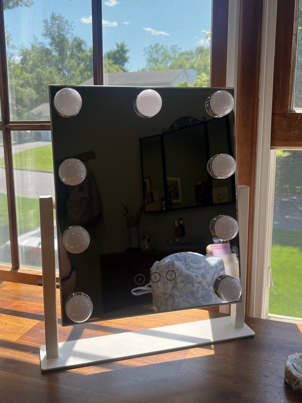 Lighted Vanity Mirror in Black and White